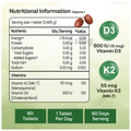 Tata 1mg Vitamin D3+K2 (MK 7 ) Advanced Tablet | for Stronger Bones and Immunity | 600 IU Vitamin D3 + 55 mcg K2 thumbnail