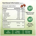Tata 1mg Vitamin D3+K2 (MK 7 ) Advanced Tablet | for Stronger Bones and Immunity | 600 IU Vitamin D3 + 55 mcg K2 thumbnail