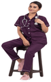 Agarwals Nurse Uniform Softn Comfy Pure Viscose Cotton Medium Wine thumbnail