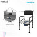 Vissco Comfort Steel Folding Commode Chair without Castors 0996A Universal Silver thumbnail