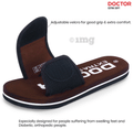 Doctor Extra Soft D 17 Orthopaedic and Diabetic Adjustable Strap Comfort Slippers for Women Brown 3 thumbnail