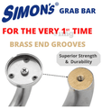 Simon's Stainless Steel 304 Heavy Duty Grab Bar for Bathroom 24 Inch thumbnail