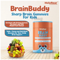 HolyBear BRAINBUDDY Sharp Brain Gummies For Kids With Brahmi Extract & DHA Flavour Mixed Fruit thumbnail