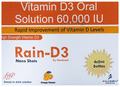Rain D3 Vitamin D3 Oral Solution 60,000 IU Nano Shots (4x5ml Bottle Each) Orange thumbnail