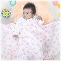 Polka Tots Muslin Cotton Swaddles Flamingo Fingers & Bloomy Bear White thumbnail