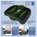 Trajectory Advance Ergonomic Orthopedic Memory Foam Chair Cushions for Sitting for Office Chair & Wheelchair Black thumbnail