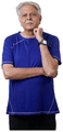Haxor Men's Round Neck Open Back 3/4 Length Sleeve Adaptive Tshirt Blue XXL thumbnail