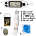 Haiden CDW10 Control D Blood Glucose Monitoring System with Lancet (10) & Strip (10) White thumbnail