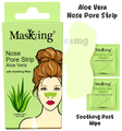 Masking Nose Pore strip Aloe vera with Soothing Wipe (5 Nose Strip+5 Soothing wipe) thumbnail