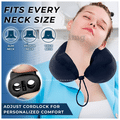 Trajectory Travel Neck Pillow with Sleeping Eye Mask Combo with 5 Years Warranty for Travel in Flight car Train Airplane for Sleeping and Orthopedic Cervical Pain Blue thumbnail