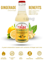 Tribe Kombucha Combo Pack of Naturally Sparkling Probiotic Drink (210 ml Each) Gingerade Ginger & Lemon thumbnail