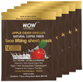 WOW Skin Science Apple Cider Vinegar Natural Cupra Fiber Face Lifting Sheet Mask (25ml Each) thumbnail