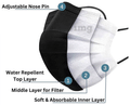 C Cure Protective Face Mask, 3 Ply Mask with Earloop (50 Each) Black & White Regular thumbnail