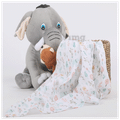 Polka Tots Muslin Cotton Swaddles Flamingo Fingers & Bloomy Bear White thumbnail