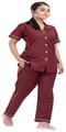 Agarwals Nurse Uniform Softn Comfy Pure Viscose Cotton XXL Maroon thumbnail