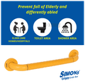 Simon's Grippy Heavy Duty ABS Bathroom and Toilet Grab bar with Anti Slip Finish Orange 30cm Small thumbnail