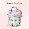 Polka Tots Stylish Multifunctional Rainbow Diaper Bag for Mothers Travel With Pouch Pink thumbnail