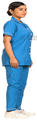 Agarwals Nurse Uniform Softn Comfy Pure Viscose Cotton Sky Blue XXL thumbnail