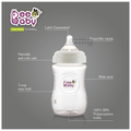 BeeBaby Ease Wide Neck Baby Feeding Bottle with Medium Flow Anti-Colic Soft Silicone Nipple 8 Months + (300ml Each) White thumbnail