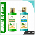 Khadi Care Combo Pack of Herbal Aloevera Body Wash & Herbal Green Tea & Mint Body Wash (210ml Each) thumbnail