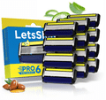 LetsShave Pro 6 Advance Face & Body Shaving Razor Blade Refills for Men thumbnail