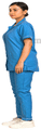 Agarwals Nurse Uniform Softn Comfy Pure Viscose Cotton Sky Blue XXXL thumbnail