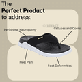Leaf Ortho Diabetic Care Slippers with Cloud Cushion Tecnology for Better Bloof Flow Black 8 thumbnail