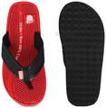 Ortho + Rest M10015 Cool Comfirt for Your Aching Feet Orthopedic Slippers for Men | Anti-Skid Flip Flops with Acupressure Massage Footbed | Extra Soft Red Size 10 thumbnail