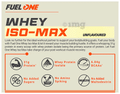 Fuel One Whey Iso-Max Whey Protein Isolate Powder Unflavored with 500ml Shaker thumbnail