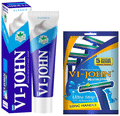Vi-John Combo Pack of Shaving Cream with Bacti-Guard (125gm) & Platinum Plated Master Stroke Razor (5) Classic thumbnail