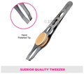 Vega TW 04 Square Tip Tweezer with Rubber Grip thumbnail