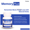 Cureayu Memory Plus Capsule| Made with Amla, Brahmi & More | For Improved Brain Functions |100% Herbal thumbnail