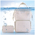 Polka Tots Stylish Multifunctional Rainbow Diaper Bag for Mothers Travel With Pouch Peach thumbnail