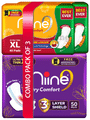 Niine Combo Pack of Dry Comfort Ultra Thin Pads XL (40) & XL+ (50) with Free Biodegradable Disposable Bags thumbnail
