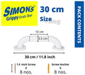 Simon's Grippy Heavy Duty ABS Bathroom and Toilet Grab bar with Anti Slip Finish 30cm Small thumbnail