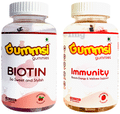 Gummsi Combo Pack of Biotin Cranberry & Immunity Strawberry Gummies (30 Each) thumbnail