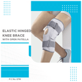 Vissco Elastic Hinged Knee Brace With Open Patella 0718 Grey Small thumbnail