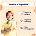 Gritzo Combo Pack of Supermilk 8-12 Yrs Double Chocolate Flavour (1kg) and Super Gummies Multivitamins for Kids Natural Strawberry Flavour (30) thumbnail
