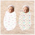 Polka Tots Muslin Cotton Swaddles Rainbow Mist & Hello Baby White thumbnail