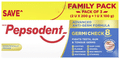 Pepsodent Germi Check 8 Actions Toothpaste Family Pack (2 Tube of 200gm & 1 Tube of 100gm) thumbnail