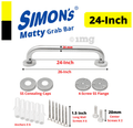 Simon's Stainless Steel 304 Heavy Duty Grab Bar for Bathroom 24 Inch thumbnail