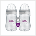 BeeBaby Ease Wide Neck Baby Feeding Bottle with Medium Flow Anti-Colic Soft Silicone Nipple 8 Months + (300ml Each) White thumbnail