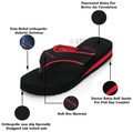 Doctor Extra Soft Ortho Care Orthopaedic Diabetic Pregnancy Comfort Flat Flipflops Slippers For Women Black Red 8 thumbnail