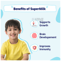 Gritzo Combo Pack of Supermilk 4-7 Years Double Chocolate Flavour (1kg) and Super Gummies Multivitamins for Kids Natural Strawberry Flavour (30) thumbnail