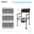 Vissco Comfort Steel Folding Commode Chair without Castors 0996A Universal Silver thumbnail