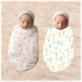 Polka Tots Muslin Cotton Swaddles Flamingo Fingers & Bloomy Bear White thumbnail