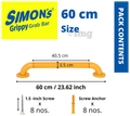 Simon's Grippy Heavy Duty ABS Bathroom and Toilet Grab bar with Anti Slip Finish Orange 60cm Extra Large thumbnail