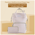 Polka Tots Stylish Multifunctional Rainbow Diaper Bag for Mothers Travel With Pouch Peach thumbnail