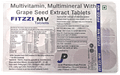 Fitzzi Multivitamin, Multimineral with Grape Seed Extract Tablet thumbnail