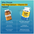 Calcium and Vitamin D3 Tablets with Zinc, Magnesium & Alfalfa | Citrate Malate Form | by Tata 1mg thumbnail